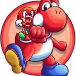 Red Yoshi & baby Knuckles