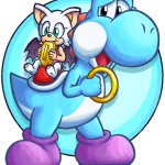 Light Blue Yoshi & baby Rouge