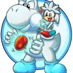 White Yoshi & baby Silver