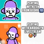 Space soccer ⚽ | PLAYING WITH TEN FROM XFOHV 🔟; PLAYING WITH BROOKLYN LIVESTREAM 🤩🧚🏾‍♀️ | image tagged in space soccer | made w/ Imgflip meme maker