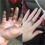My hands look like this so hers can look like this meme