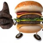 burger doing thumbs up