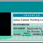 Julius Caesar hunting license