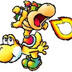 Yellow Yoshi & baby Bowser