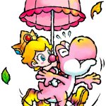 Pink Yoshi & baby Peach
