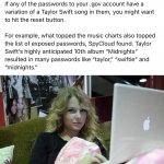 Taylor Swift passwords