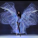 Ballerina with blue lights