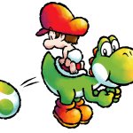 Green Yoshi & baby Mario with Drop Egg