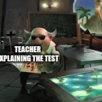The answers are C you C. | TEACHER EXPLAINING THE TEST; ALL THE ANSWERS ARE C | image tagged in gifs,doctor t,i hope nobody looks at my plans while im sleeping,doctor t's plans,school,memes | made w/ Imgflip video-to-gif maker