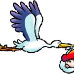 Stork & baby Mario