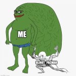 Context: blinky_pacman has a brain the size of a peanut | ME; BLINKY_PACMAN | image tagged in pepe brain,pepe the frog,wojak,big brain wojak | made w/ Imgflip meme maker