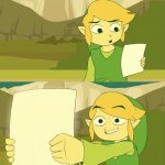 Toon Link hold paper