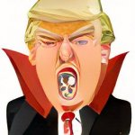 Trump vampire, sucking the blood out of the GOP and the USA