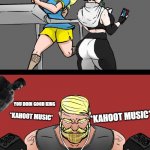 what do you think he's listening to | YOU DOIN GOOD KING; *KAHOOT MUSIC*; *KAHOOT MUSIC*; YES | image tagged in what do you think he's listening to | made w/ Imgflip meme maker