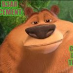 Rizzly bear meme template
