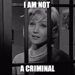 I am not a criminal | I AM NOT; A CRIMINAL | image tagged in mayberrian criminal little miss bambi gets her way | made w/ Imgflip meme maker