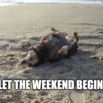 Let the weekend begin | LET THE WEEKEND BEGIN! | image tagged in finally friday | made w/ Imgflip meme maker