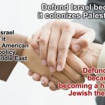 Defund Israel meme