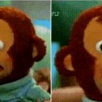 Surprised monkey puppet template