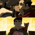 Mako kissing Korra / Bolin crying template