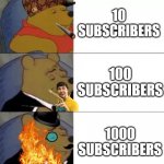 Fancy pooh | 10 SUBSCRIBERS 100 SUBSCRIBERS 1000 SUBSCRIBERS | image tagged in fancy pooh | made w/ Imgflip meme maker