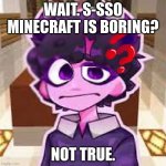 jellybean | WAIT. S-SSO MINECRAFT IS BORING? NOT TRUE. | image tagged in jellybean | made w/ Imgflip meme maker