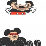 youtube is the best | TIKTOK; YOUTUBE | image tagged in buff mickey mouse | made w/ Imgflip meme maker
