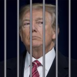 Donald Trump behind bars