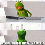 Hide The Pain Kermit | YOU THINK YOU'VE GOT PROBLEMS... MY GIRLFRIEND IS LITERALLY A FAT PIG | image tagged in hide the pain kermit | made w/ Imgflip meme maker