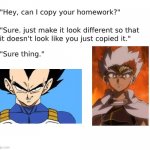Ever wonder who Ryuga from the Metal Series was based on | image tagged in hey can i copy your homework template,beyblade,dragon ball z | made w/ Imgflip meme maker