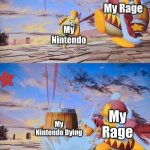 I Rage hard | My Rage; My Nintendo; My Rage; My Nintendo Dying | image tagged in isabelle dedede smash,rage,king dedede,isabelle,kirby | made w/ Imgflip meme maker