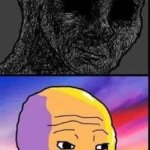 Depressed vs Happy Wojak meme