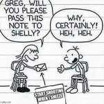 i woudnt pass that note tbh | START SHOOTING WHEN I SNEEZE | image tagged in diary of a wimpy kid | made w/ Imgflip meme maker