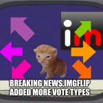 herbert news | BREAKING NEWS,IMGFLIP ADDED MORE VOTE TYPES | image tagged in imgflip news | made w/ Imgflip meme maker