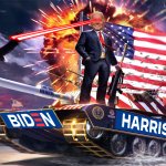 Joe Biden Riding a Tank meme