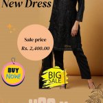 Black Readymade Pakistani Organza Embroidered Suit from Fabeha GIF Template