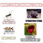 Ah | GETTING YOUR SLEEVE WET | image tagged in worst pains known to man | made w/ Imgflip meme maker