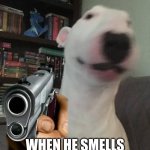 Walter holding gun | YOUR DOG; WHEN HE SMELLS ANOTHER DOG ON YOU | image tagged in walter holding gun | made w/ Imgflip meme maker