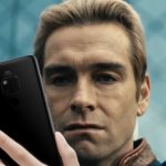 Homelander staring at phone in disappointment meme