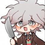 Chibi Nagito with a knife template