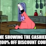 guns are the best coupons lol | ME SHOWING THE CASHIER MY 100% OFF DISCOUNT COUPON | image tagged in gifs,guns,coupon,thief murderer,funny | made w/ Imgflip video-to-gif maker