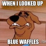 dont look up this | WHEN I LOOKED UP; BLUE WAFFLES | image tagged in scooby cringe | made w/ Imgflip meme maker