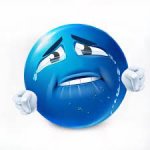 Crying blue emoji