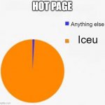 everywhere i go i see his face | HOT PAGE; Anything else; Iceu | image tagged in pie chart meme | made w/ Imgflip meme maker