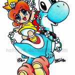 Light Blue Yoshi & baby Daisy