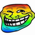 rainbow troll face template