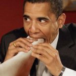 Obama eating feet