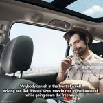 Real Man | "Anybody can sit in the front of a self driving car. But it takes a real man to ride in the backseat
 while going down the freeway." | image tagged in eat drive,auto,meme man,drivers | made w/ Imgflip meme maker