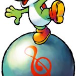 Green Yoshi with Crime Ball