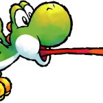 Green Yoshi Stick Tongue Attack